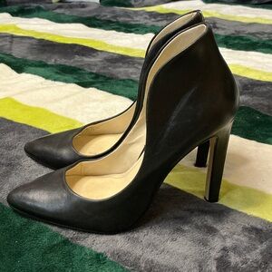 BCBGeneration Black Leather Pointed-Toe Stiletto Pumps